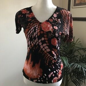2/$20 Loulou Short Sleeve Top Sequin Bead Detail L